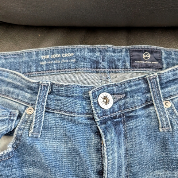 Ag Adriano Goldschmied The Jodi Crop High Rise Slim Flare Leg Frayed Hem 6/28 - Picture 7 of 7